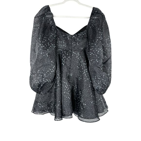 Selkie Princess Stars Mini Dress Puff Sleeve Cocktail Whimsigoth Antique Party M - Picture 8 of 9